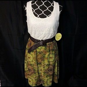 NWT Crochet Sundress With Belt Size Small